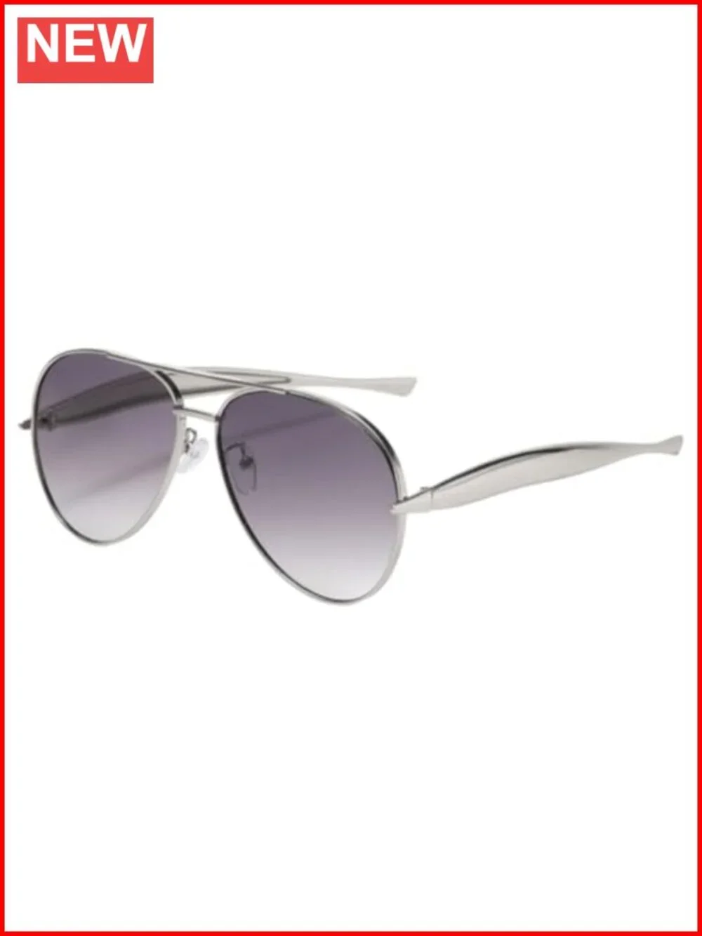 Oversized Pilot Frog Eye Sunglasses, Metal Frame UV400